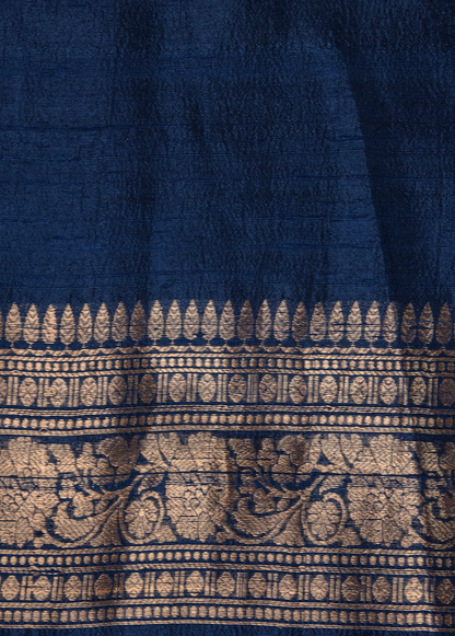 Blue Tussar Dress Material