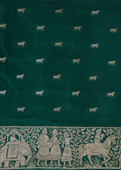 Green Crepe Banarasi Saree