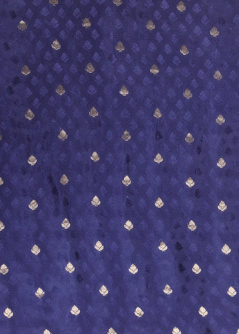 Blue Satin Printed Saree
