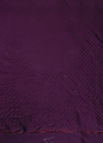 Purple Satin Embroidered Saree