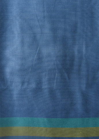 Blue Dupion Net Dress Material