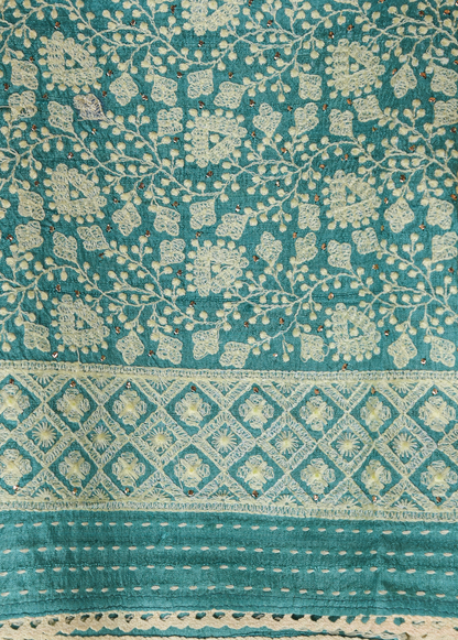 Blue Tussar Dress Material