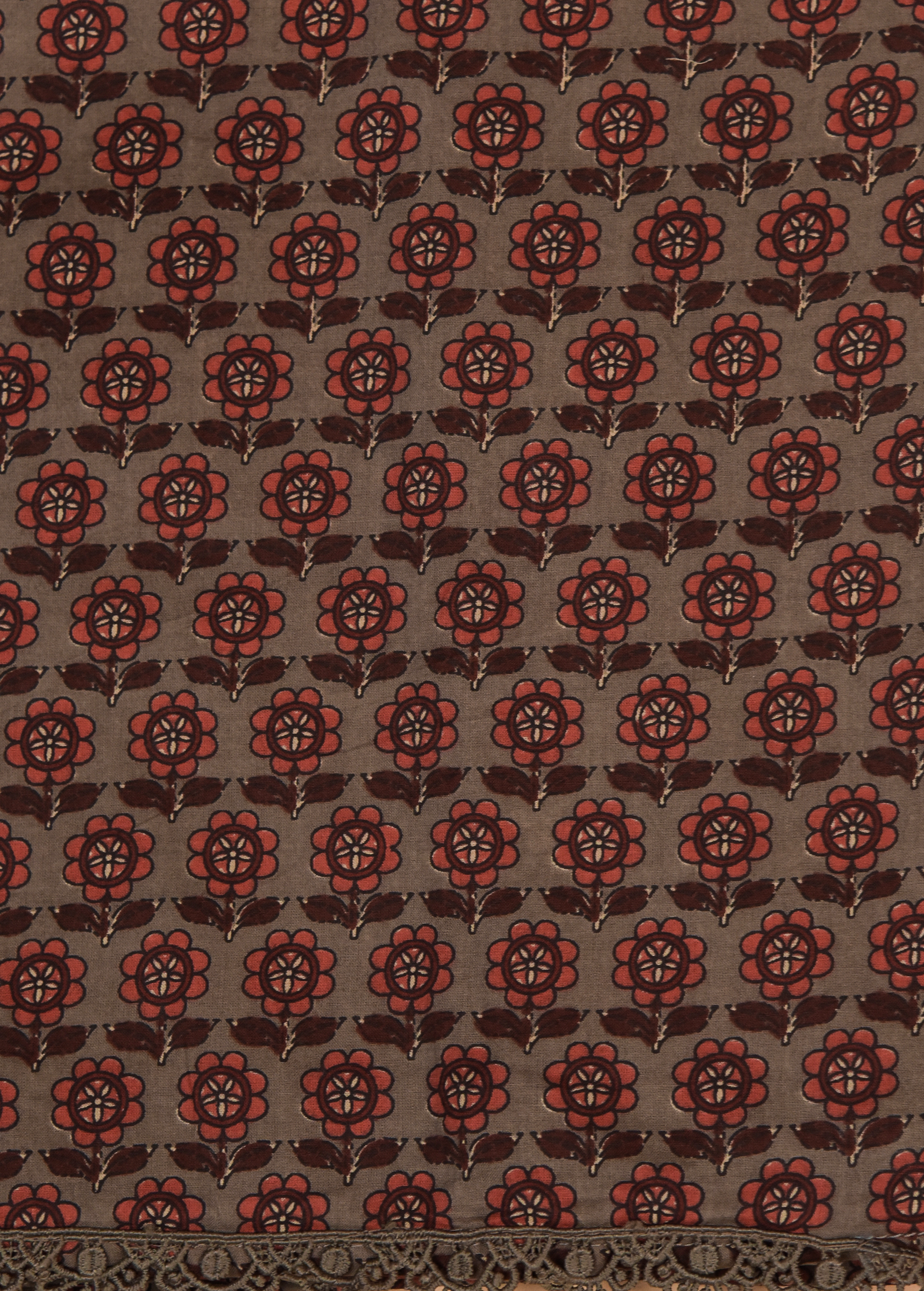 Brown Cotton Dress Material
