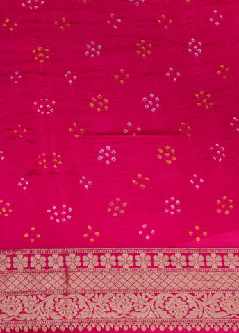 Pink Georgette Bandhani Saree