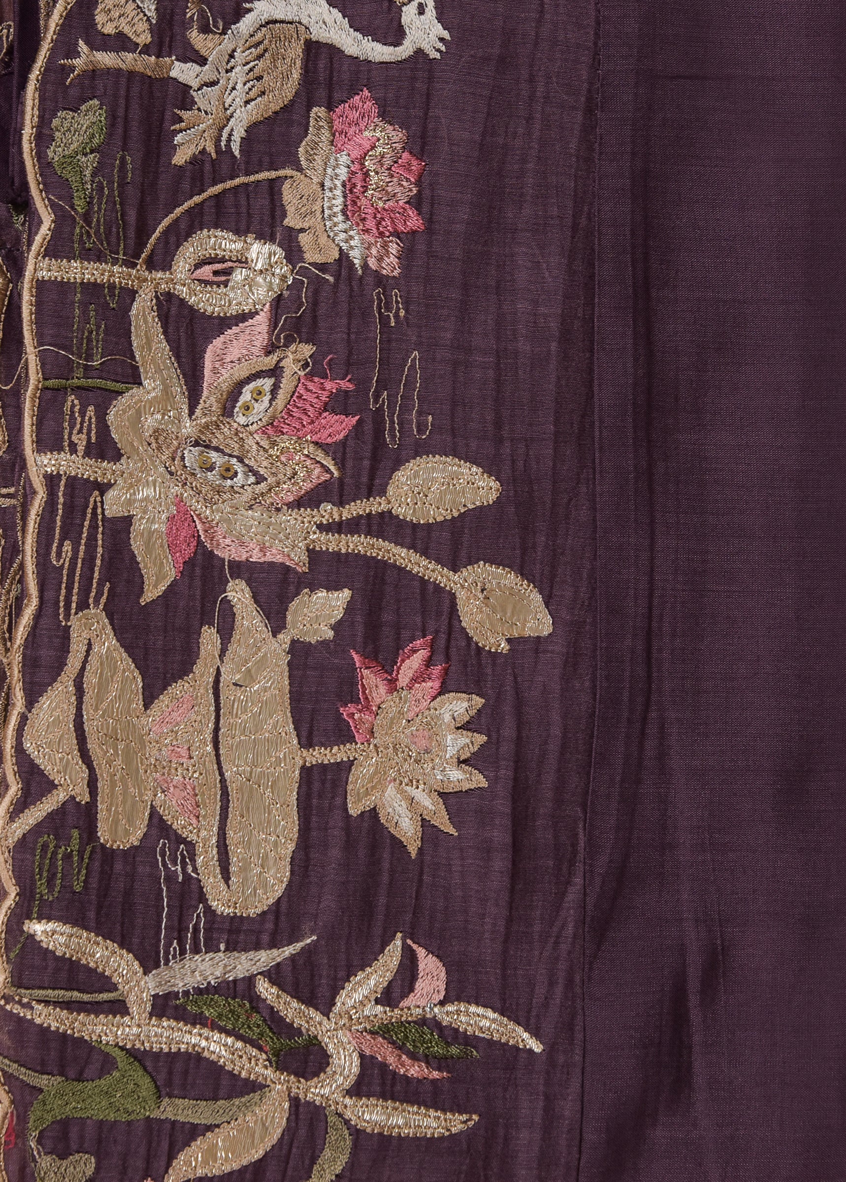 Purple Mul Chanderi Dress Material
