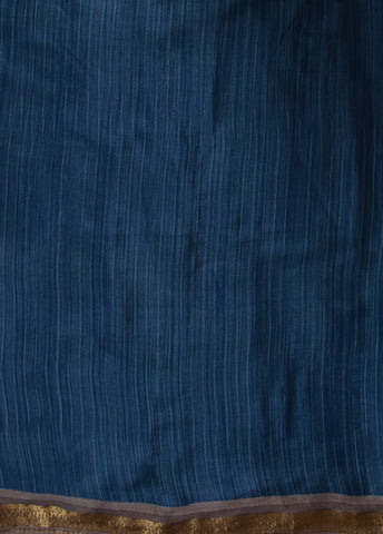 Blue Crepe Printed Saree