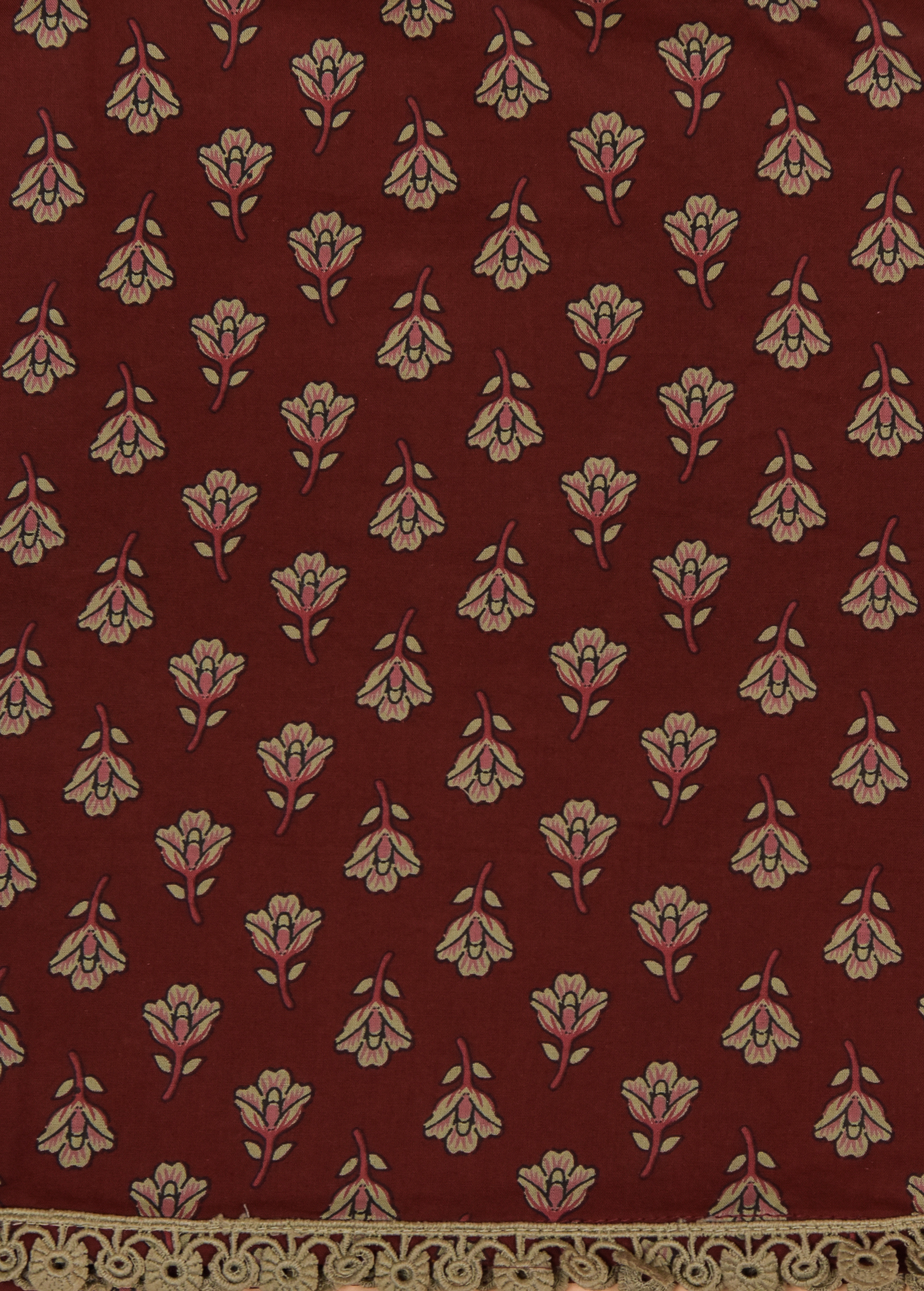 Red Cotton Dress Material
