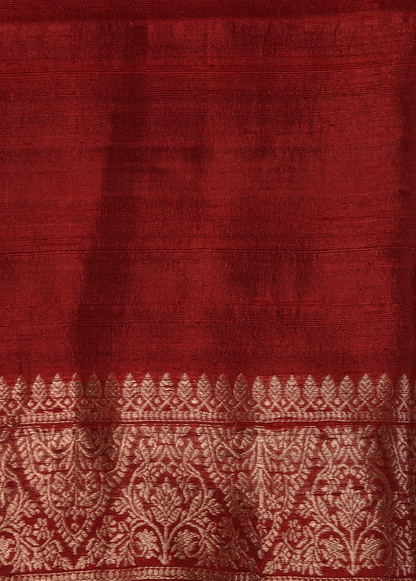 Red Tussar Dress Material
