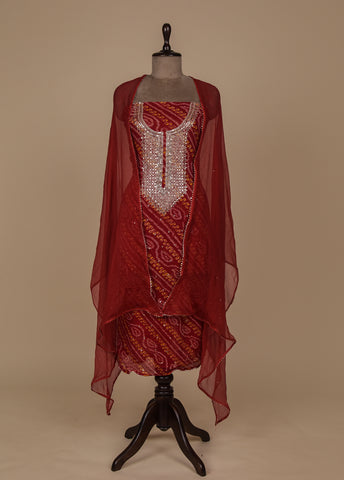 Red Georgette Dress Material