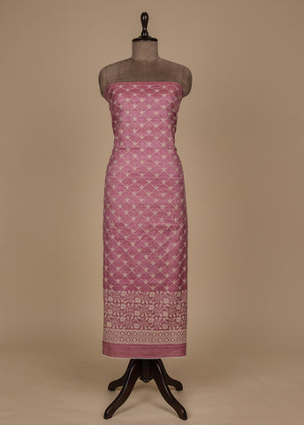 Pink Tussar Dress Material