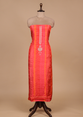 Red Crepe Silk Dress Material