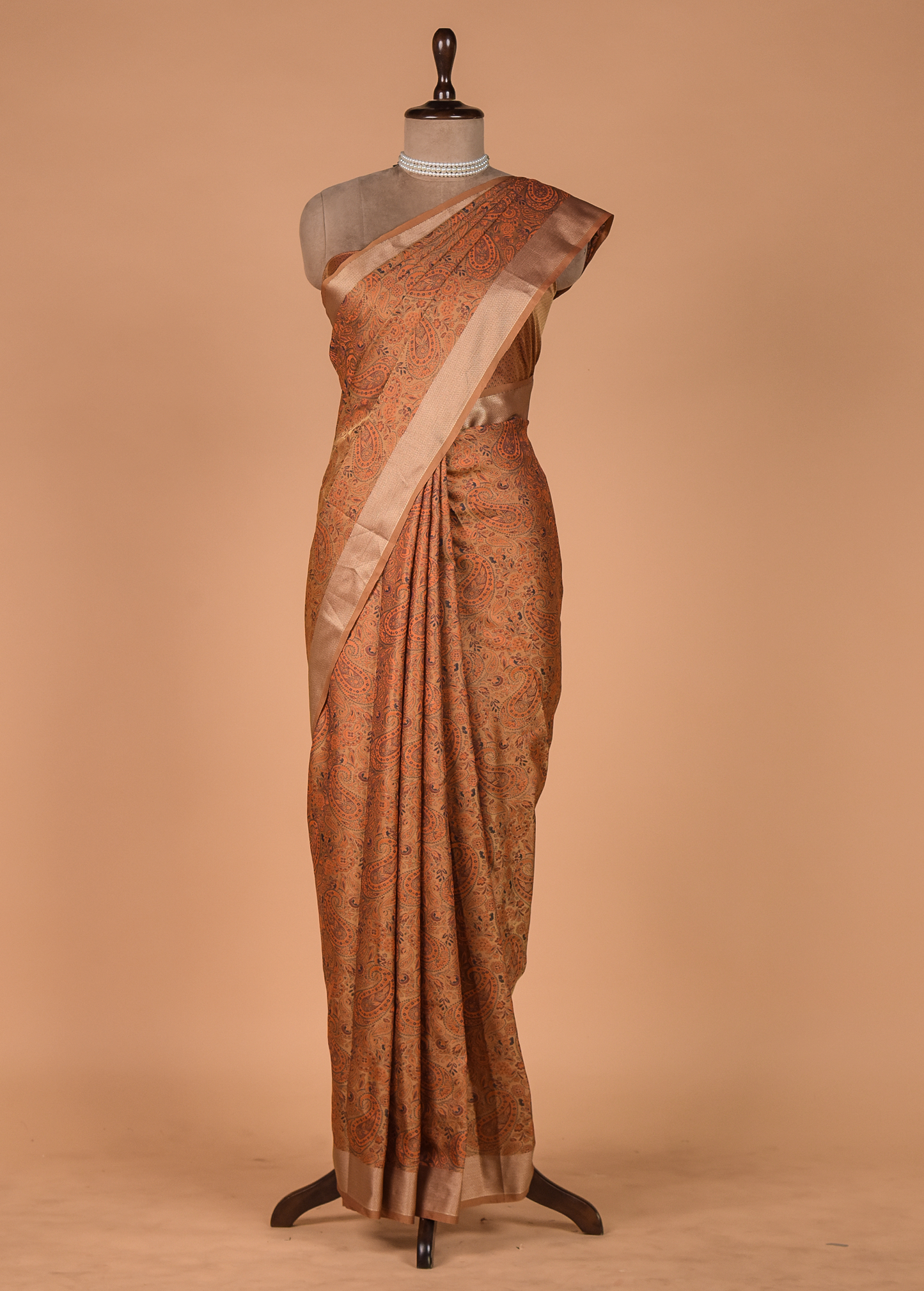 Peach Art Silk Kanjeevaram Saree