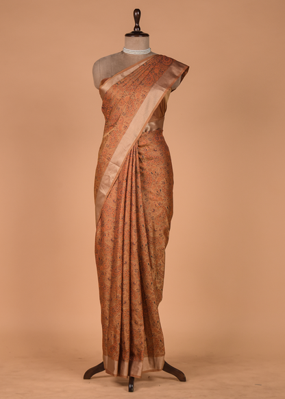 Peach Art Silk Kanjeevaram Saree