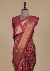 Pink Silk Patola/ikkat Saree