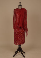 Red Georgette Dress Material