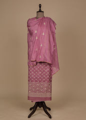 Pink Tussar Dress Material