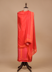 Red Crepe Silk Dress Material