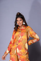 Yellow Muslin Crepe Coord Set