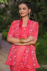 Red Georgette Draped Saree