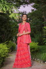 Red Georgette Draped Saree