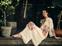 White Crepe Sharara Set