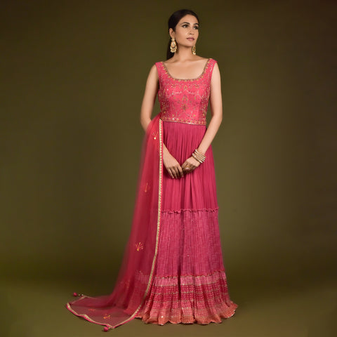 Pink Georgette Anarkali