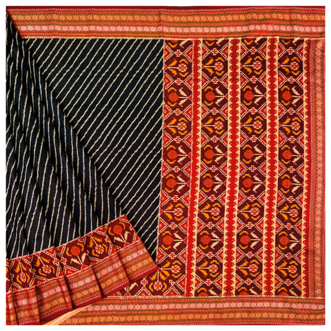 Black Art Silk Ikkat Saree
