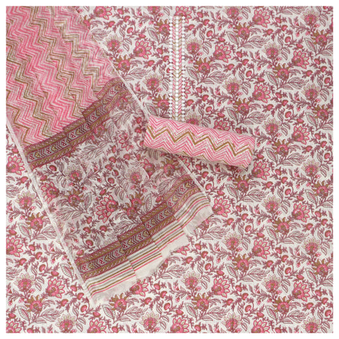Pink Cotton Dress Material