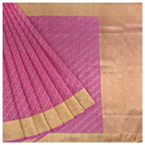 Pink Kora Cotton Banarasi Saree