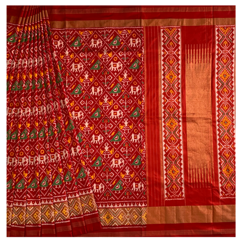 Red Silk Patola/ikkat Saree