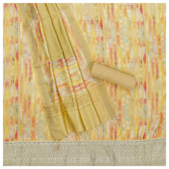 Yellow Cotton Silk Dress Material