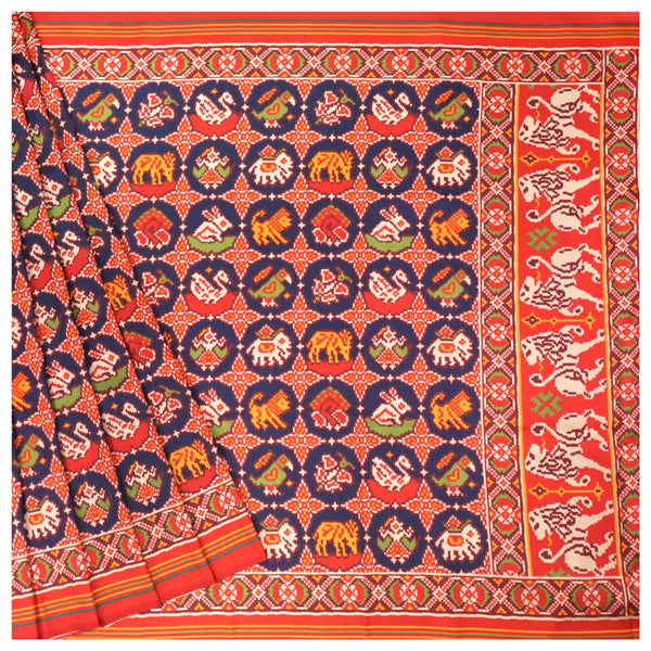 Blue Art Silk Patola Saree