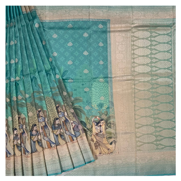 Blue	Silk Printed / Soft Silk Saree