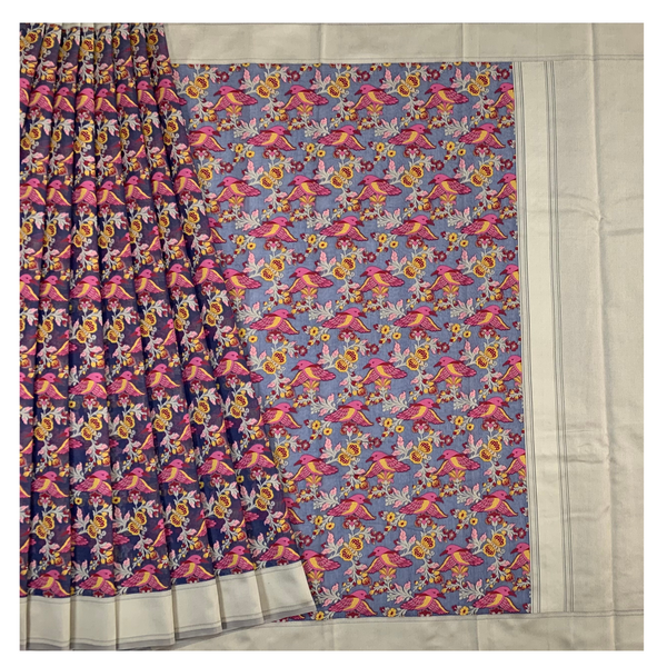 Blue Silk Cotton Saree
