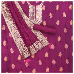 Purple Dola Silk Dress Material