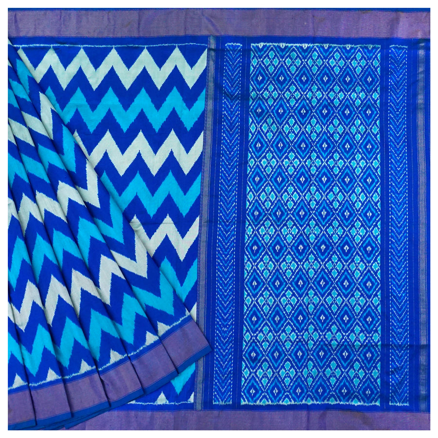 Blue Silk Patola Saree