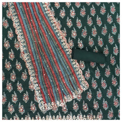 Green Chanderi Dress Material