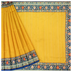 Yellow Tussar Printed Saree