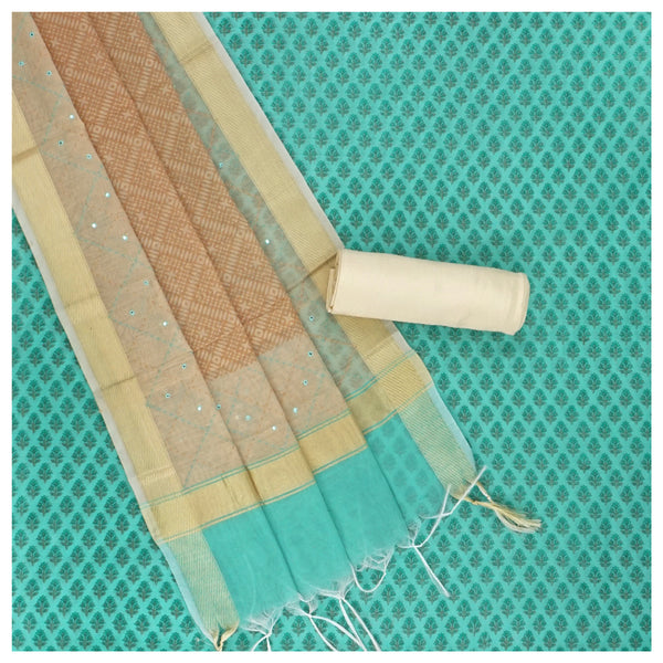 Blue Cotton Dress Material