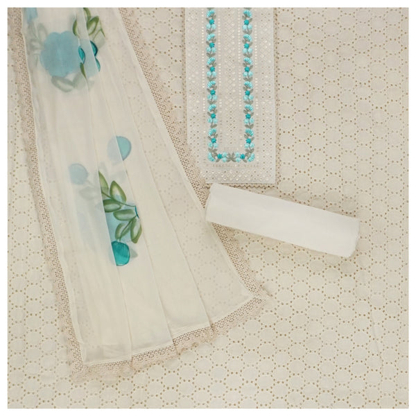 Cream Cotton Dress Material