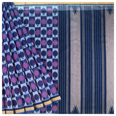 Blue Cotton Silk Patola Saree
