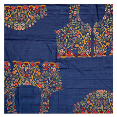 Blue Tussar Designer/embroidery Saree