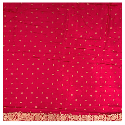 Red Linen Silk Banarsi Saree