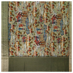 Multicoloured Cotton Silk Printed Saree