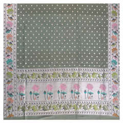 Green Tussar  Georgette Soft Silk Saree