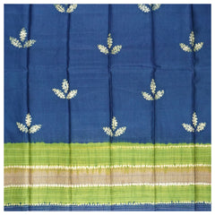 Blue Tussar Dress Material