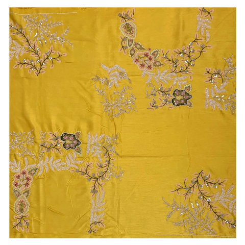 Yellow Organza Designer/embroidery Saree