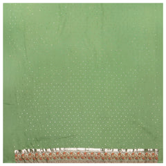 Green Crepe Satin Dress Material