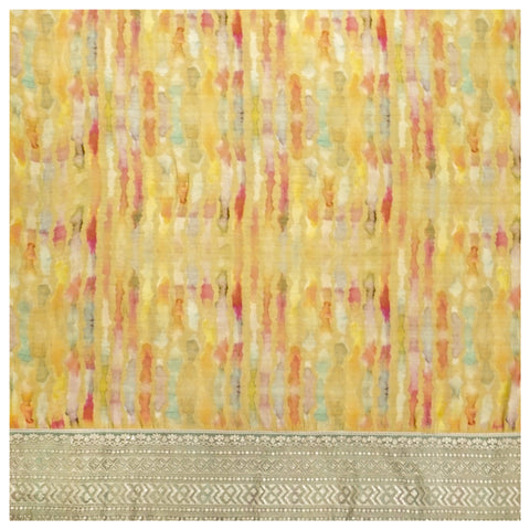 Yellow Cotton Silk Dress Material