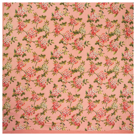 Peach Satin Printed  Saree